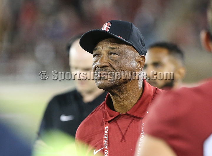 20180831SanDiegoatStanford-18.JPG - Willie Shaw, father of Stanford Cardinal head coach David Shaw (not pictured), looks at the scoreboard during an NCAA football game against the San Diego State Aztecs  in Stanford, Calif. on Friday, August 31, 2017. Stanford defeated San Diego State 31-10. 